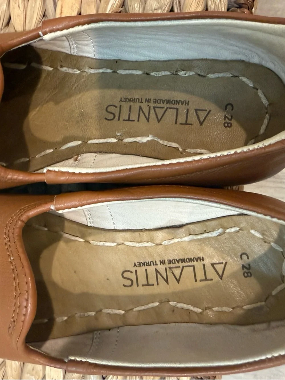 Atlantis Childrens Brown Slip-On Leather Loafers